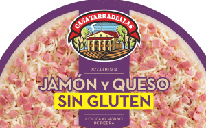 Pizza Fresca Jamón y Queso sin gluten, sin Lactosa - Casa Tarradellas - 420  g