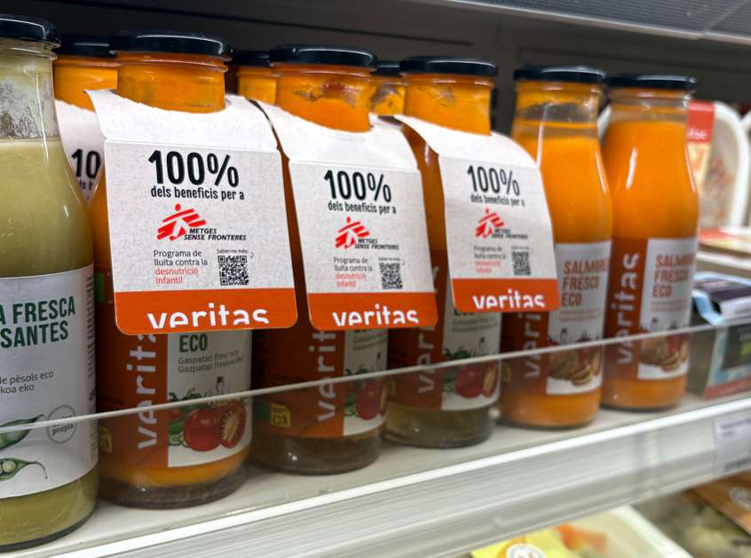 Veritas donará los beneficios de 6.000 unidades de su gazpacho ecológico a Médicos Sin Fronteras para combatir la desnutrición infantil