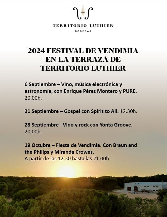 La bodega Territorio Luthier presenta los conciertos de su Festival de Vendimia 2024 en la Terraza de Luthier