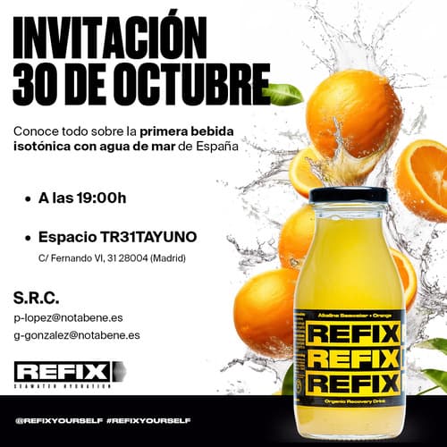 Invitación evento REFIX 30 oct - 19H
