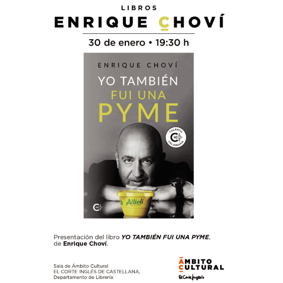 Presentación libro de Enrique Choví 30 de enero a las 19:30h en El Corte Inglés del Paseo de la Castellana