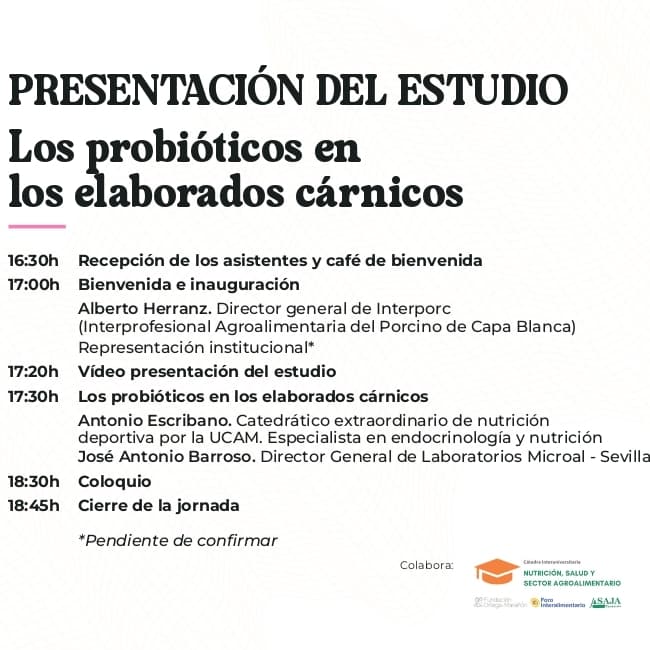 Presentación del Estudio: Los probióticos en los elaborados cárnicos
