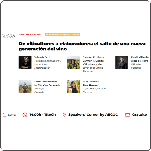 Ponencia “De viticultores a elaboradores: el salto de una nueva generación del vino”