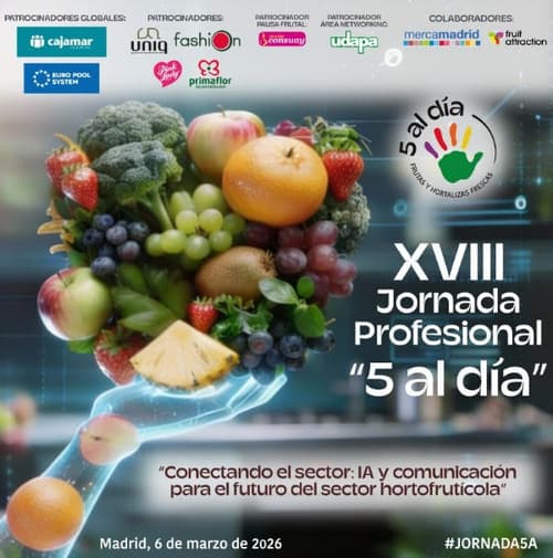Ya disponible el programa de la XVIII Jornada Profesional "5 al día" - 6 de marzo de 2026