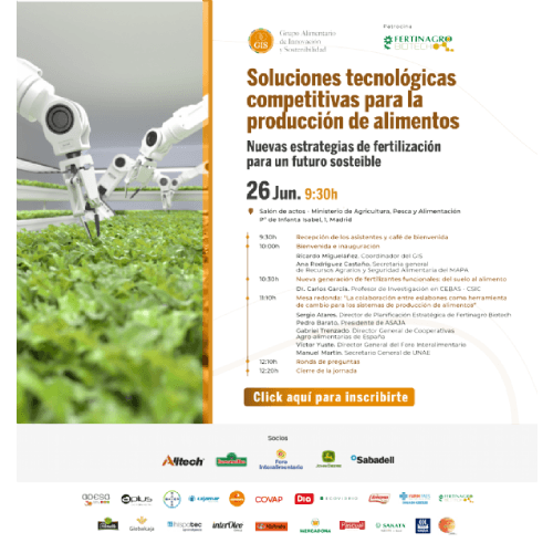 Jornada 'Soluciones tecnológicas competitivas para la producción de alimentos' | 26 junio; 09:30h | Madrid