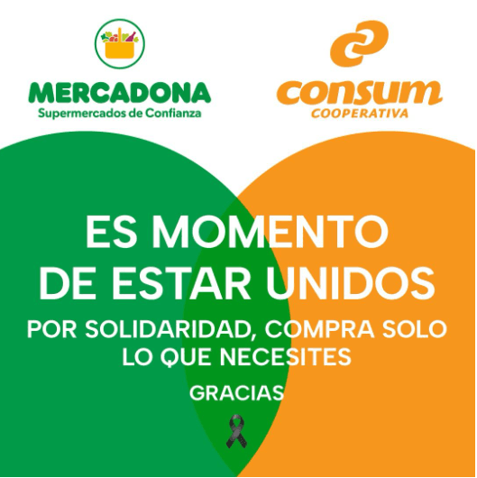 Consum y Mercadona se unen para pedir calma y responsabilidad a la hora de hacer la compra