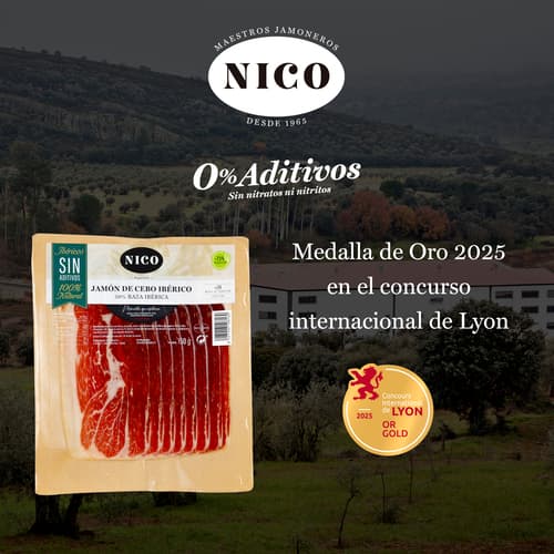 El jamón ibérico sin aditivos de Nico Jamones, medalla de oro en Lyon