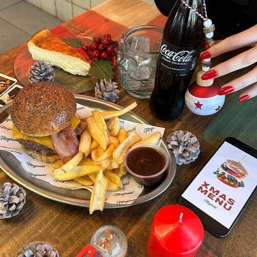 Ficha este plan en The Fitzgerald Burger para tus comidas de Navidad