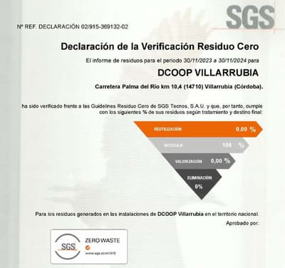 La almendrera de Dcoop en Villarrubia consigue la certificación de residuo cero