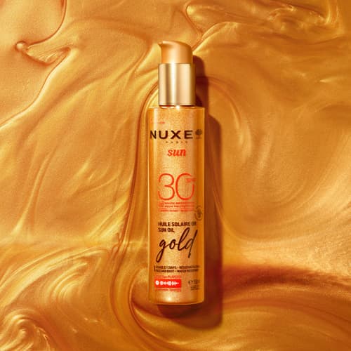 Nuxe viste la piel de oro con su aceite más deseado, ahora con SPF30 y SPF50