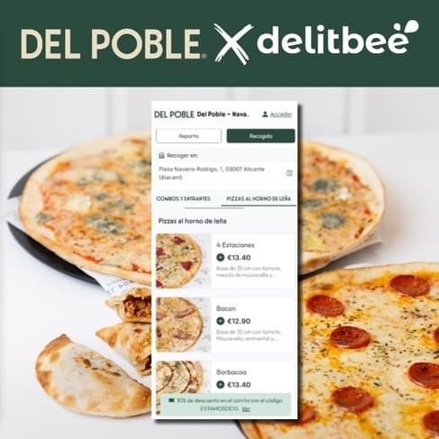 La cadena valenciana de pizzerías Del Poble amplía su propio canal de delivery con Delitbee