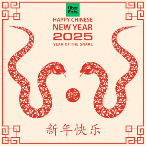 Uber Eats celebra el Año Nuevo Chino y da la bienvenida al Año de la Serpiente con algunos platos de lo más viajeros