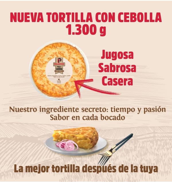 Palacios Alimentación lanza su nueva Tortilla Receta Casera de 1300g