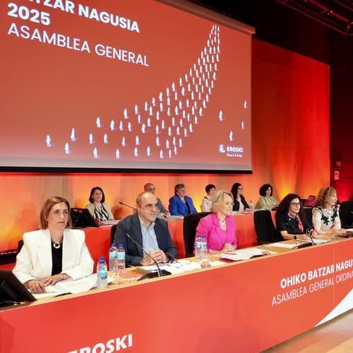 La Asamblea General de EROSKI decide destinar la mayor parte de los excedentes netos de 2024 a fortalecer su patrimonio