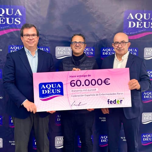 Aquadeus, de Grupo Fuertes, dona 60.000 euros a la Federación Española de Enfermedades Raras para fomentar la investigación