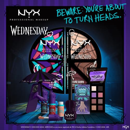 NYX PMU lanza una colección de edición limitada inspirada en la serie de Netflix Wednesday