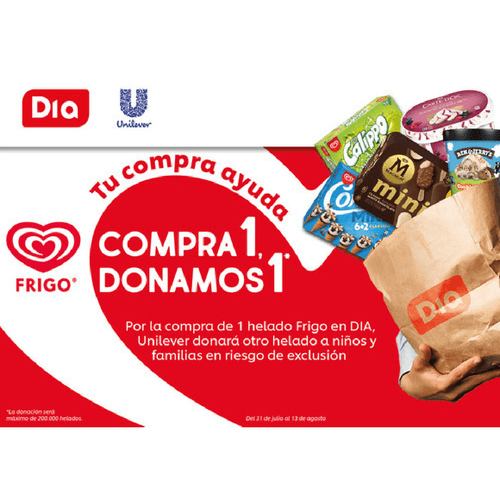 Unilever y Dia reparten 200.000 helados en la nueva campaña ‘Tu Compra Ayuda’