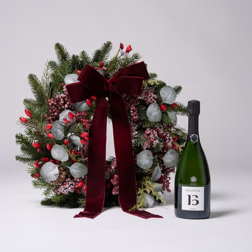 La corona navideña que Champagne Bollinger y Sally Hambleton proponen para esta Navidad