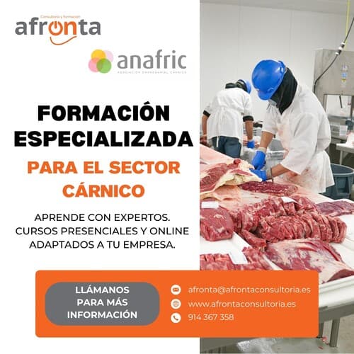 ANAFRIC y AFRONTA refuerzan la formación cárnica con más de 300 cursos bonificables