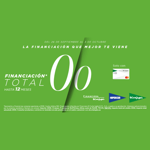 El Corte Inglés estrena Financiación Total 0,0 sólo hasta el 3 de octubre para facilitar las compras de otoño