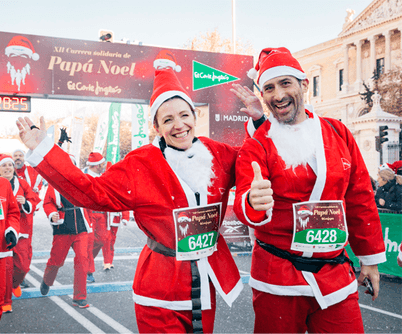 El Corte Inglés llenará las calles de Madrid con 9.000 Papás Noeles en una carrera solidaria