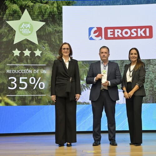 EROSKI recibe su tercera estrella Lean & Green por reducir más de un 35% sus emisiones de CO₂