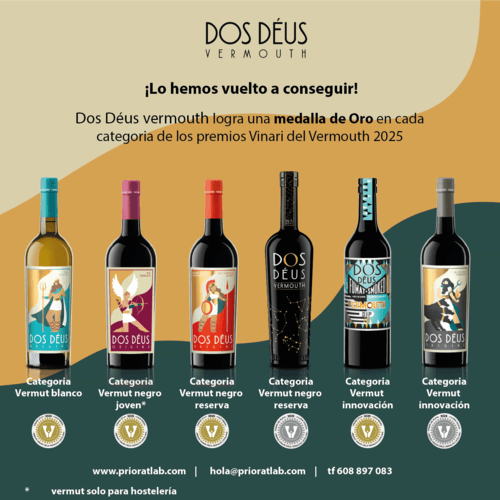Vermouth Dos Déus brilla en los Premios Vinari 2025 con cuatro oros y dos platas