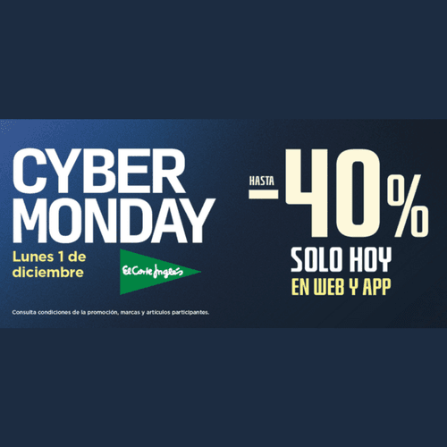 El Corte Inglés celebra hoy el Cyber Monday con descuentos de hasta el 40% sólo en app y web