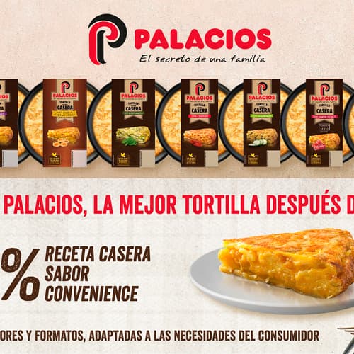 Nueva imagen en la gama Tortillas Palacios Receta Casera