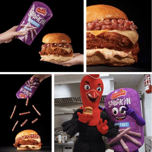 Roost Chicken y Snack'IN de Campofrío organizan pop up para probar su hamburguesa de fuet