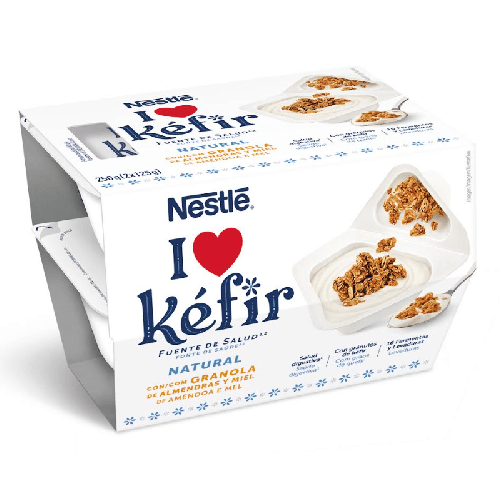 Nestlé Kéfir lanza un nuevo Kéfir con granola de miel y almendra en formato 2x125g.