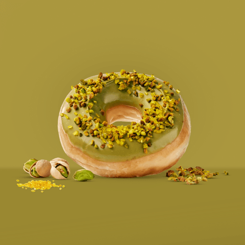 Master Pistacho, el nuevo sabor de Krispy Kreme para este verano, elaborado con cremoso y granillo Borges