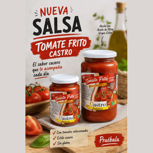 Conservas Castro lanza al mercado una nueva preparación "Salsa de Tomate Frito"